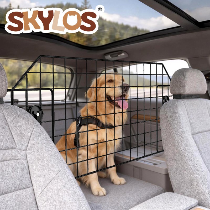 Skylos Dog Car Barrier Universal Pet Barrier Guard Adjustable Safety Travel