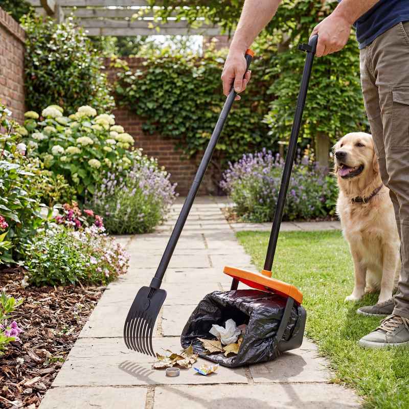 Skylos Pooper Scooper Pet Waste Collector 120cm Handle with Rake 35 Waste Bags