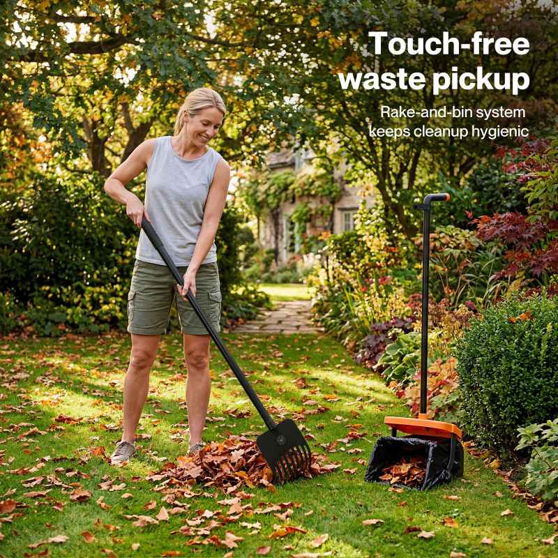 Skylos Pooper Scooper Pet Waste Collector 120cm Handle with Rake 35 Waste Bags