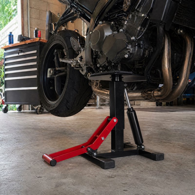 Monvelo Hydraulic Motorcycle Lift Stand Dirt Bike Repair Jack Adjustable Height