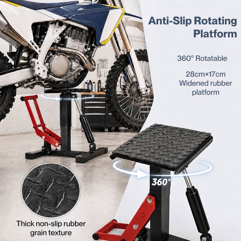 Monvelo Hydraulic Motorcycle Lift Stand Dirt Bike Repair Jack Adjustable Height