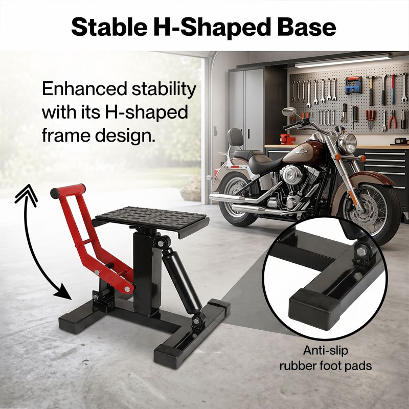 Monvelo Hydraulic Motorcycle Lift Stand Dirt Bike Repair Jack Adjustable Height