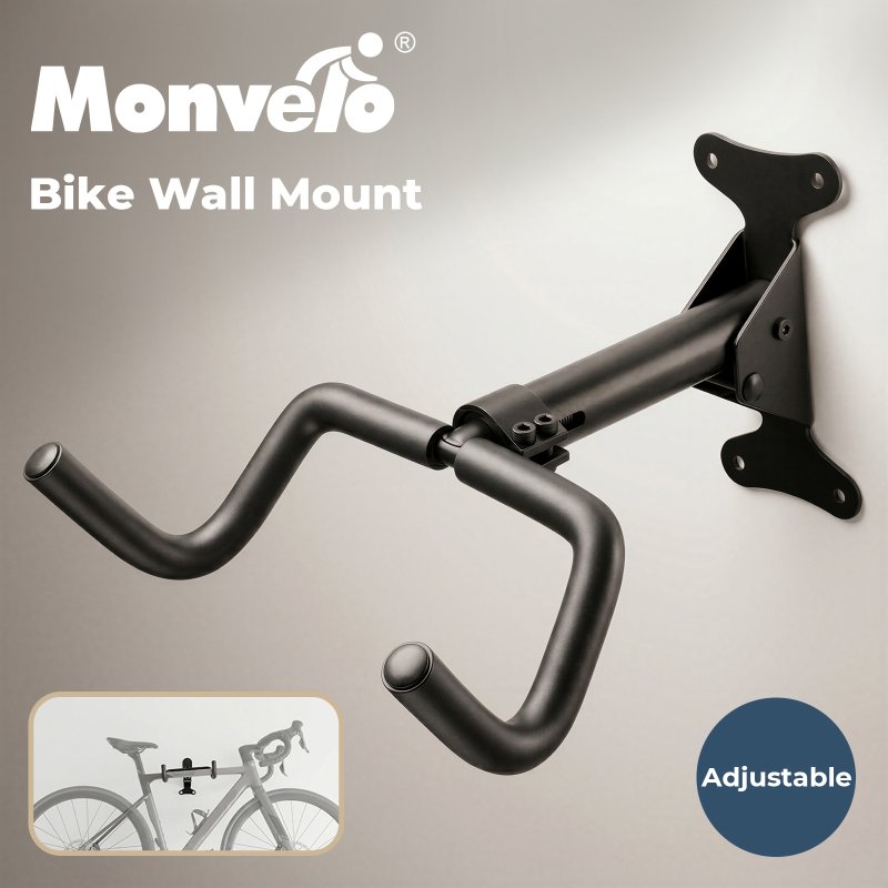 MONVELO Bike Wall Mount Rack Foldable Bicycle Storage Hanger Holder Adjustable