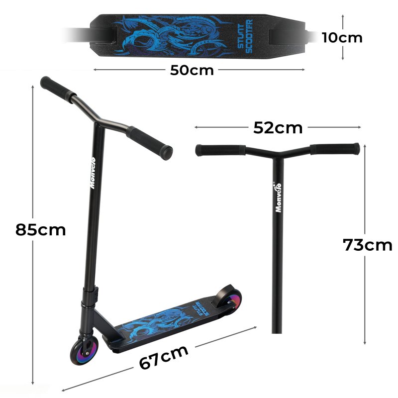 Monvelo Stunt Scooter for Kids Adult 360° Freestyle Trick Upgrade Metal Wheel