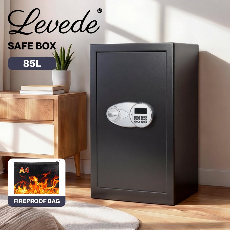Levede Digital Safe Box Large Fireproof with Key Password Home Office  Security