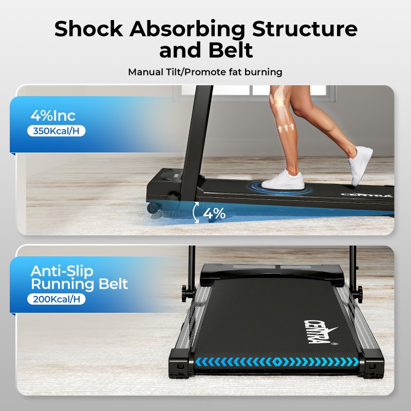 Centra Folding Treadmill for Home Incline Running Machine Walking Pad Bluetooth