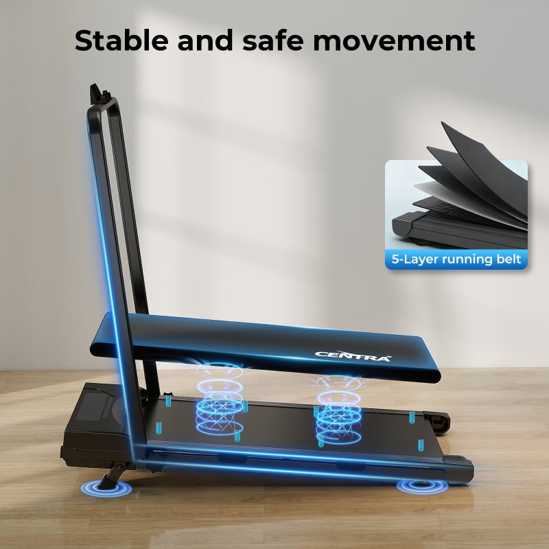 Centra Treadmill Running Machine Folding Walking Pad 4 in 1 Bluetooth LED Remote