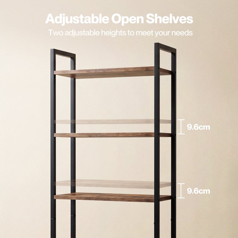 Levede Bookshelf 6 Tier Adjustable Display Shelf90kg Living Room Walnut Colour