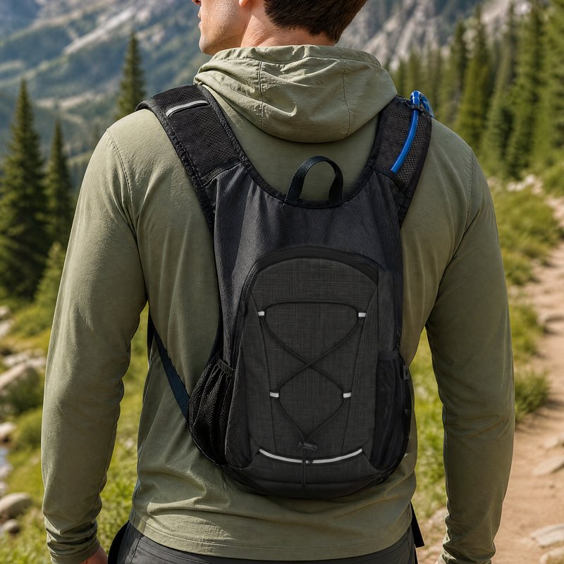 Swifto Hiking Backpack Foldable 20L Water Resistant Daypack Camping Black