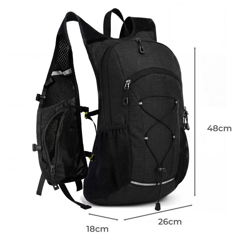 Swifto Hiking Backpack Foldable 20L Water Resistant Daypack Camping Black
