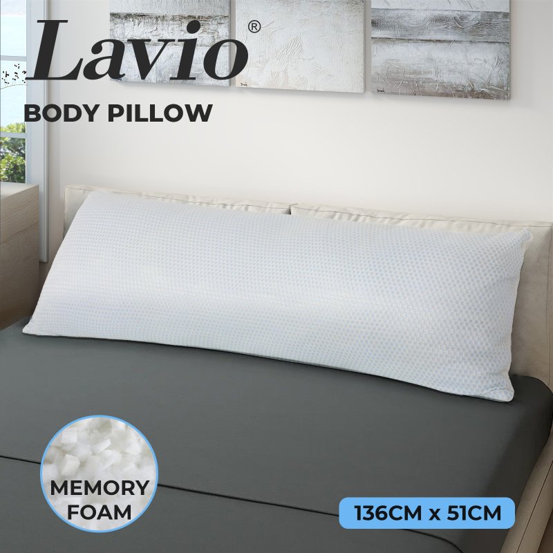 Lavio Long Bolster Pillow Memory Foam Pregnancy Nursing Maternity Body Support