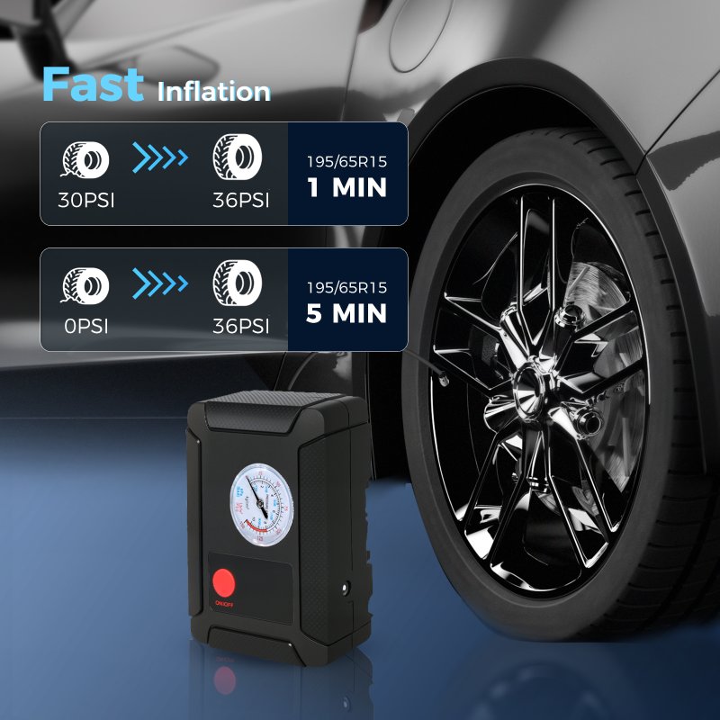 Manan Car Tyre Inflator Air Compressor Pump Portable Electric Digital 150PSI