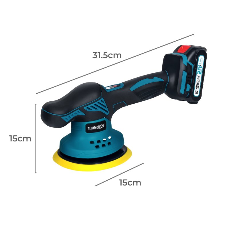 Traderight Cordless Car Polisher Buffer Sander Polishing Machine with 2 Battery