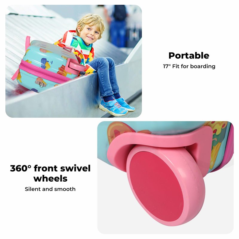 Dekko Kids Ride On Suitcase Children Travel Luggage Carry Bag Trolley
