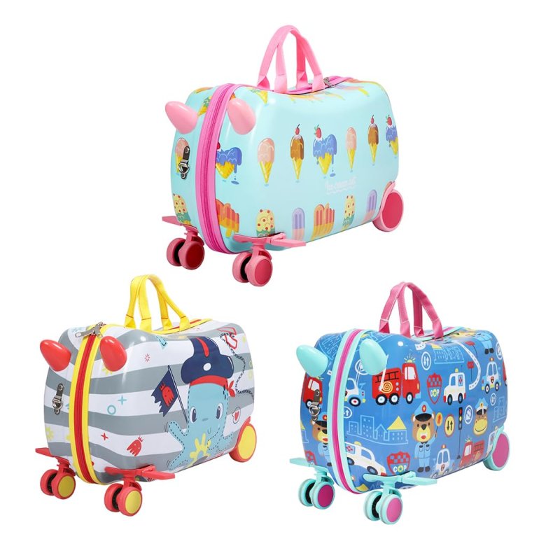 Dekko Kids Ride On Suitcase Children Travel Luggage Carry Bag Trolley