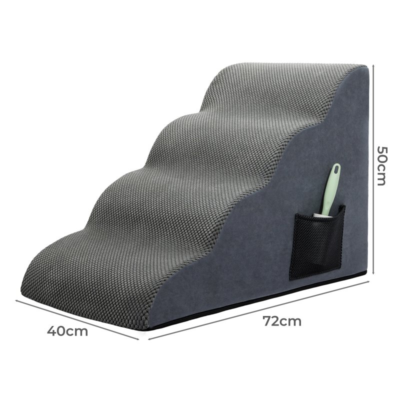 Skylos 4-Step Pet Stairs for Bed Sofa High Density Foam Dog Ramp Non-Slip Ladder