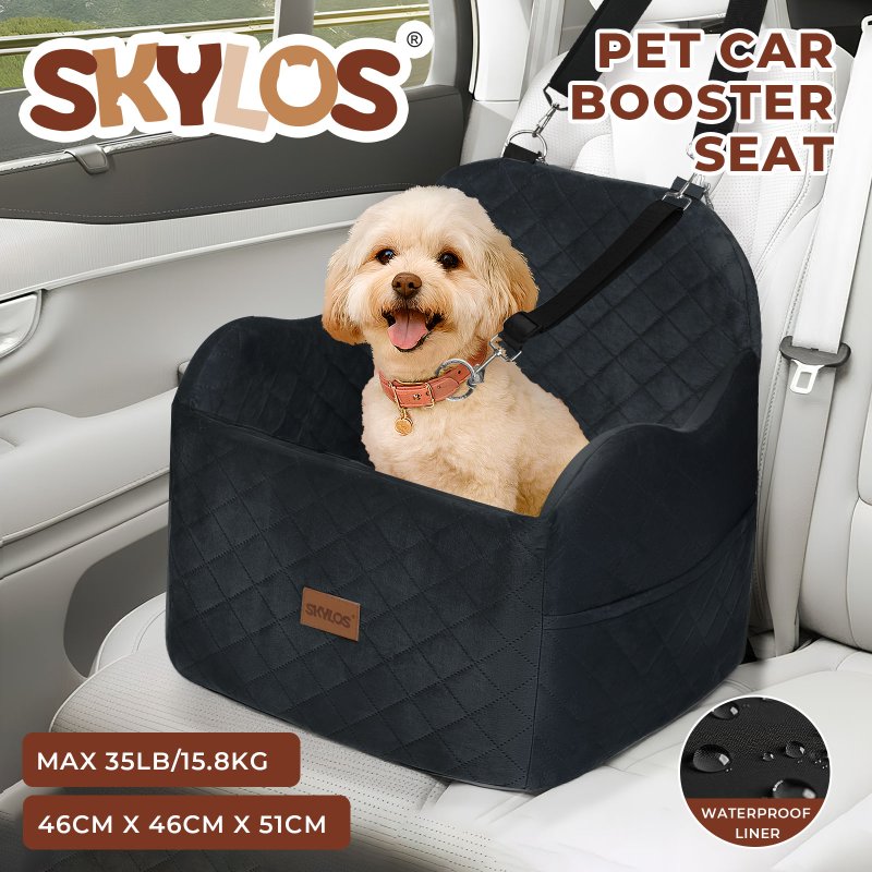 Skylos Dog Booster Car Seat Portable Pet Puppy Travel Carrier Bed Basket Black