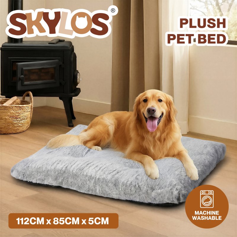Skylos Extra Large Dog Bed Mattress Plush Cushion Washable Pet Crate Pad Mat