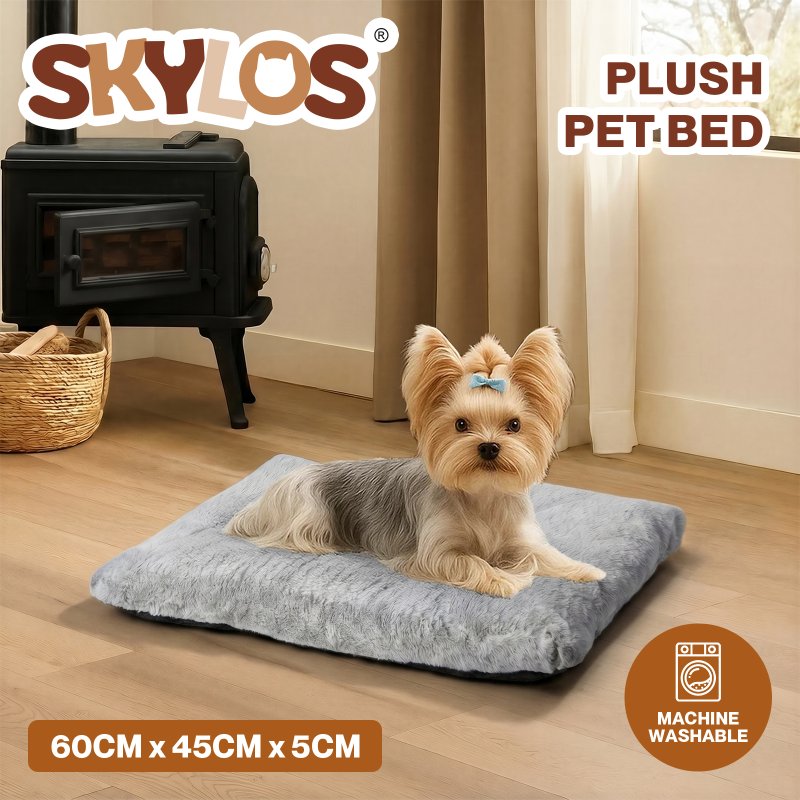 Skylos Pet Bed Soft Cushion Plush Small Dog Crate Puppy Mattress Washable Pad Mat