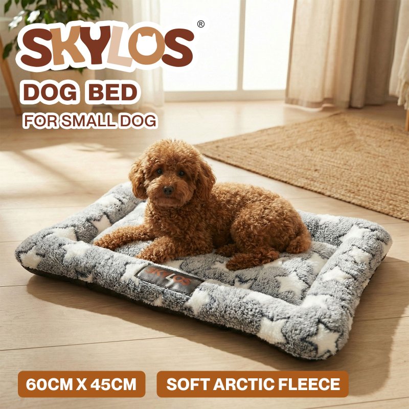 Skylos Dog Bed Arctic Fleece Soft Pet Mattress Puppy Crate Cushion Cat Mat Pad