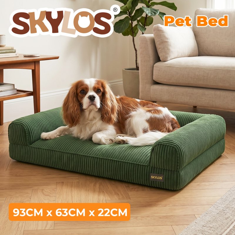 Large Dog Pet Bed Orthopedic Washable Waterproof Corduroy Wear Resistant 93x63cm