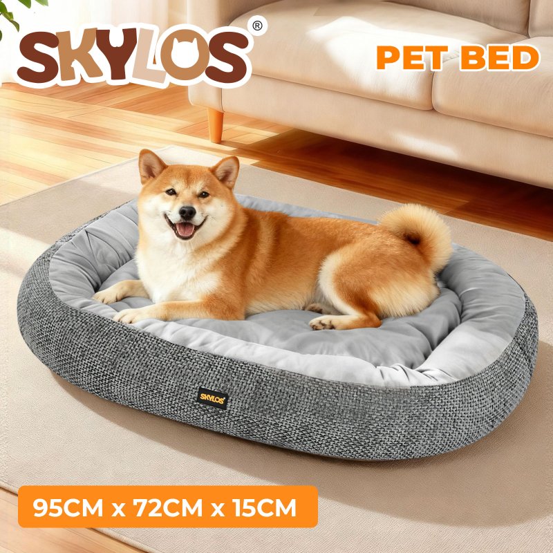 Skylos Pet Bed Large Washable Plush Orthopedic Pet Sofa Cushion Mat Soft Indoor