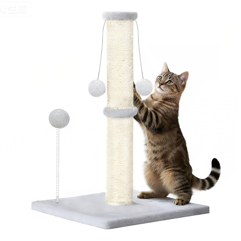 Skylos 51cm Cat Scratching Post Strong Natural Sisal Heavy Duty Base with Ball