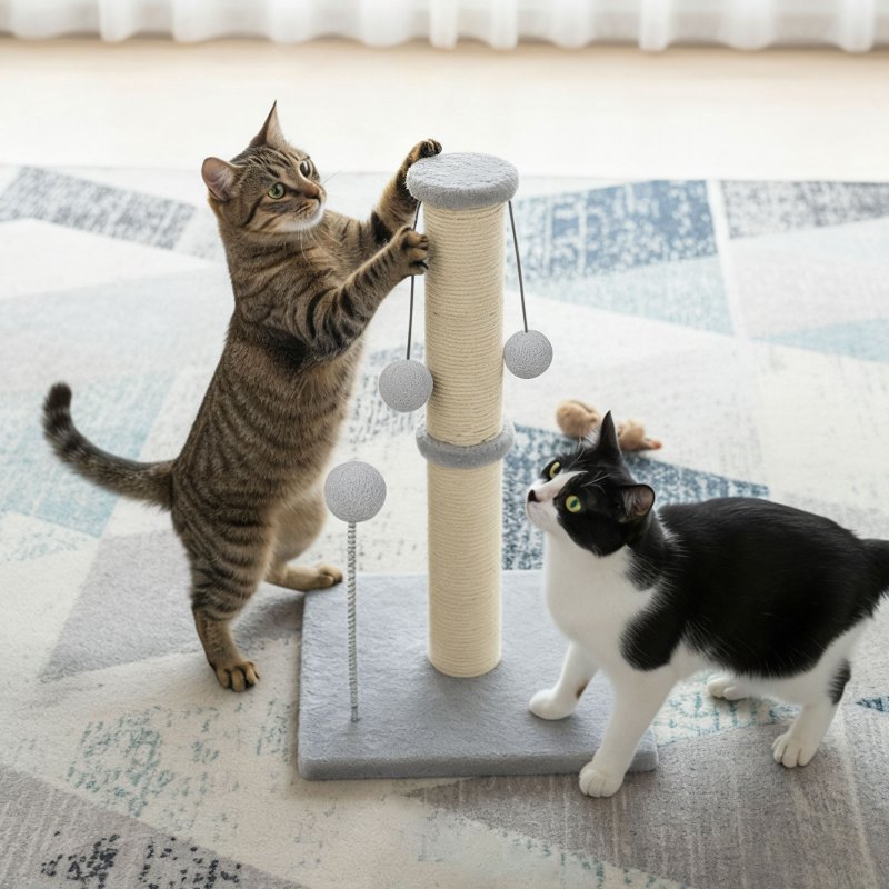 Skylos 51cm Cat Scratching Post Strong Natural Sisal Heavy Duty Base with Ball