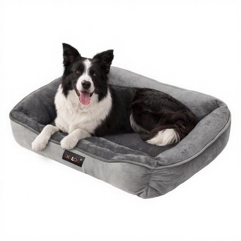 Skylos Orthopedic Dog Bed Large Soft Arctic Velvet Pet Bed Mattress Anti-Slip XL