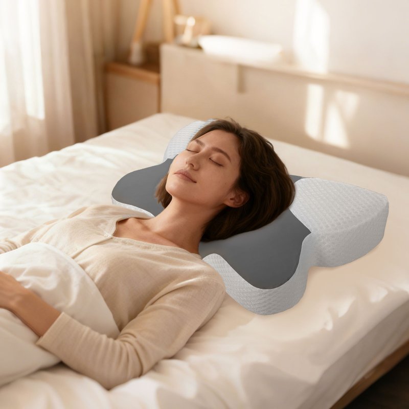 Lavio Ergonomic Cervical Memory Foam Pillow for Neck Pain Relief Cool Breathable