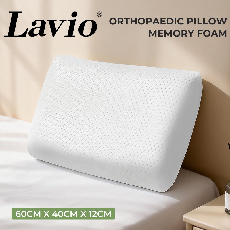 Lavio Contour Pillow Memory Foam for Neck Support Pressure Relief Hypoallergenic