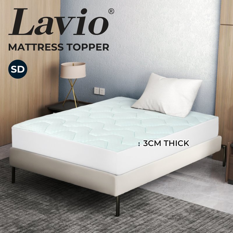Lavio Mattress Topper Pillowtop Protector Memory Foam Bamboo Cover Small Double