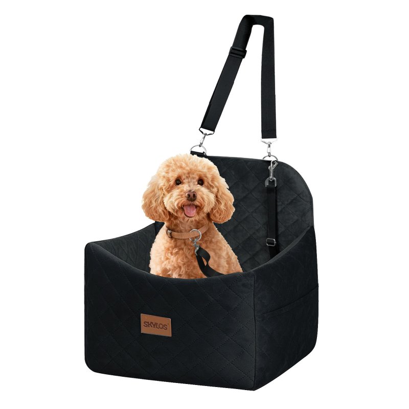 Skylos Pet Booster Dog Car Seat Safe Travel Carrier Bed Bag Basket Puppy Black
