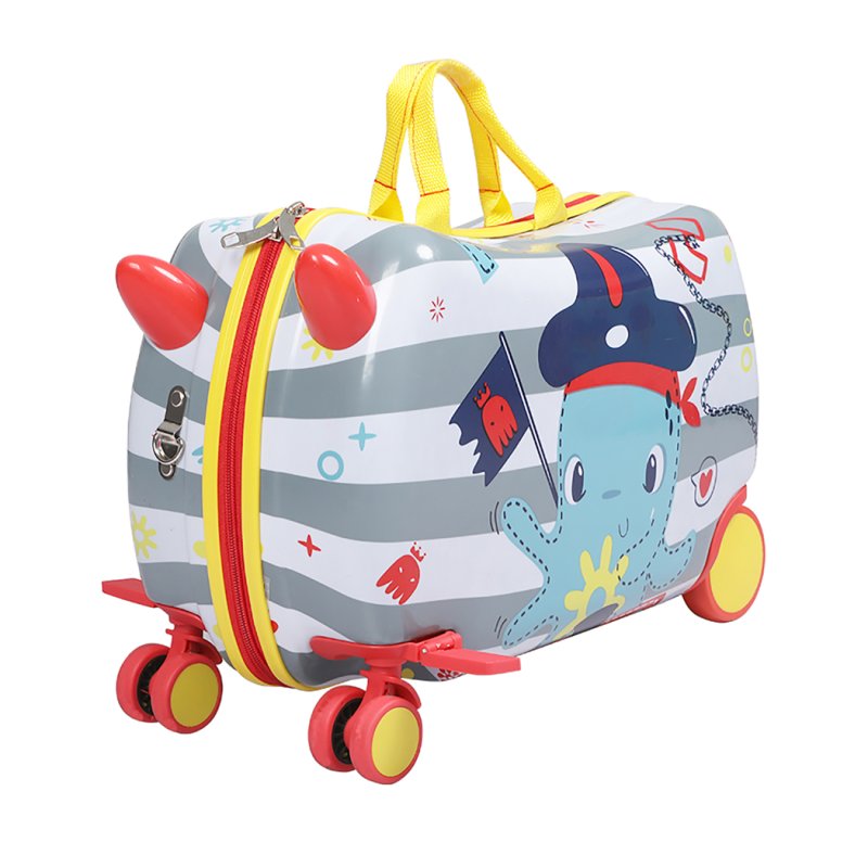 Dekko Kids Ride On Suitcase Children Travel Luggage Carry Bag Trolley