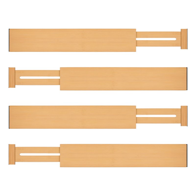 Levede Adjustable Drawer Divider Bamboo 4PC Expandable Organisers Spring Loaded