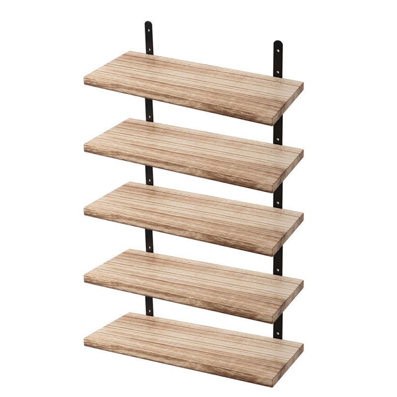 Levede Floating Shelves Wood Wall Mounted Shelf Rustic Set of 5 Light Brown