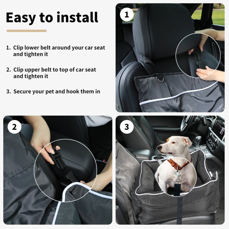 Skylos Pet Car Booster Seat Travel Bed Velvet in Grey Colour
