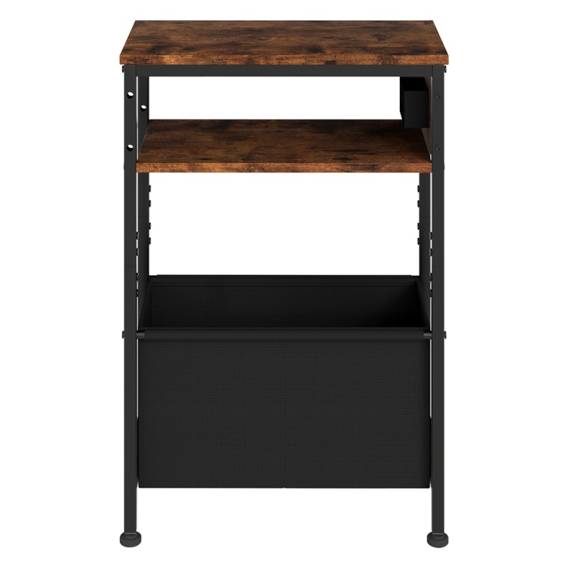 Slim Side Table with Charging Station Storage Narrow End Table Sofa Living Room