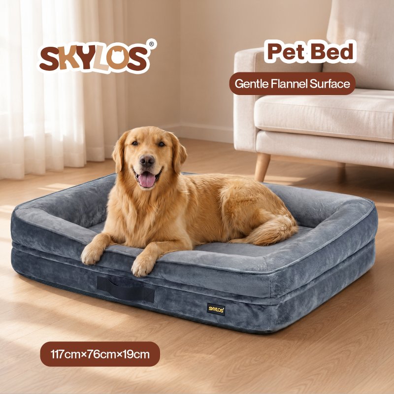 Skylos Large Dog Bed Orthopedic Support Sofa For Joint Relief Washable Grey