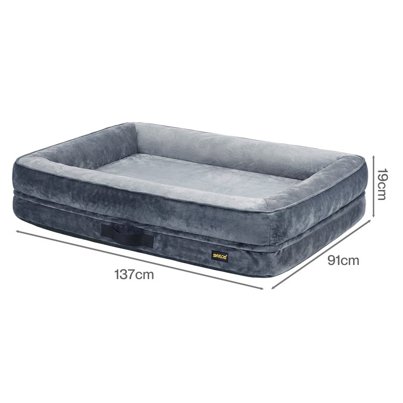 Skylos Large Dog Bed Orthopedic Dog Bed Egg Foam Bolster Sofa Gray Household
