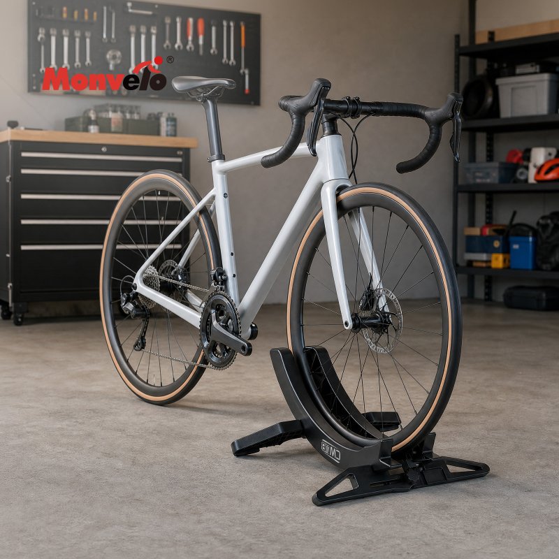 MONVELO Bike Stand Floor Rack Adjustable ABS For Mountain Bikes Garage Black