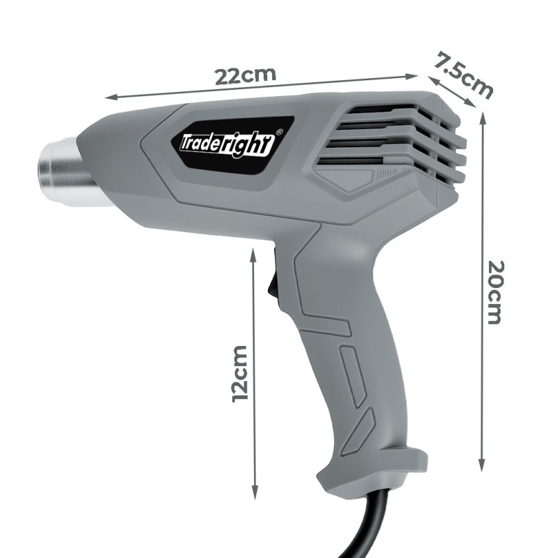 Traderight 2000W Heat Gun Hot Air Blower 2 Temperature Paint Remover 4 Nozzles