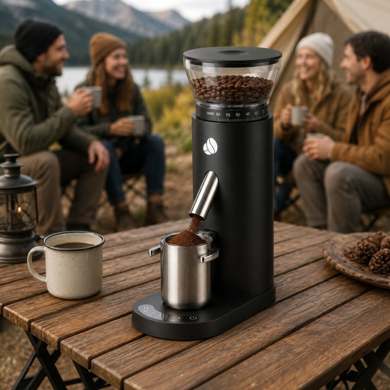 Spector Coffee Grinder 60-Setting Portable USB Rechargeable Burr Grinder Black