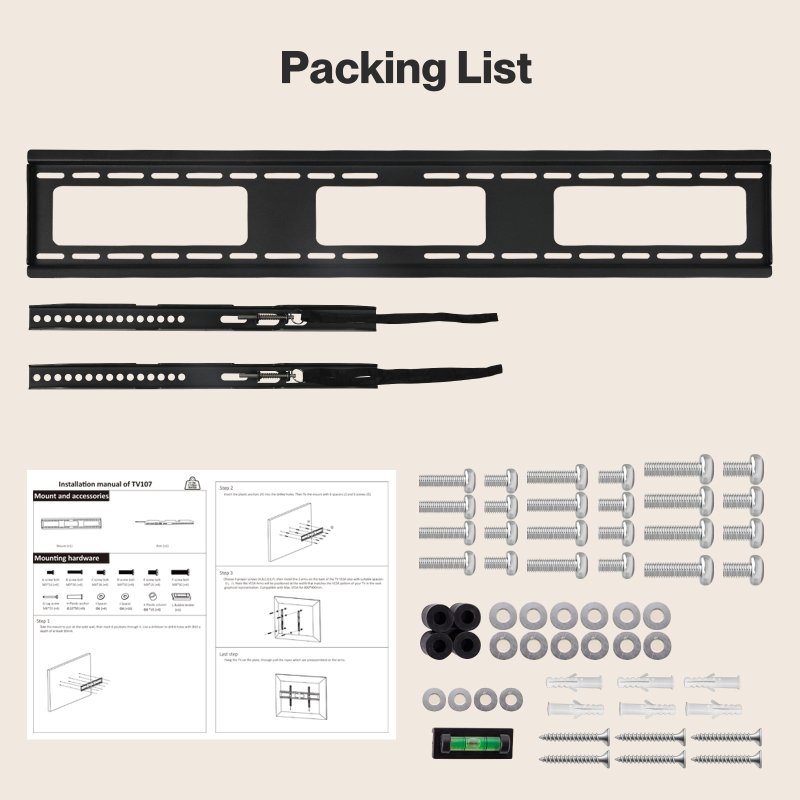 Levede TV Wall Bracket Slim for 32-85 In Flat LED LCD OLED Plasma VESA 800x400