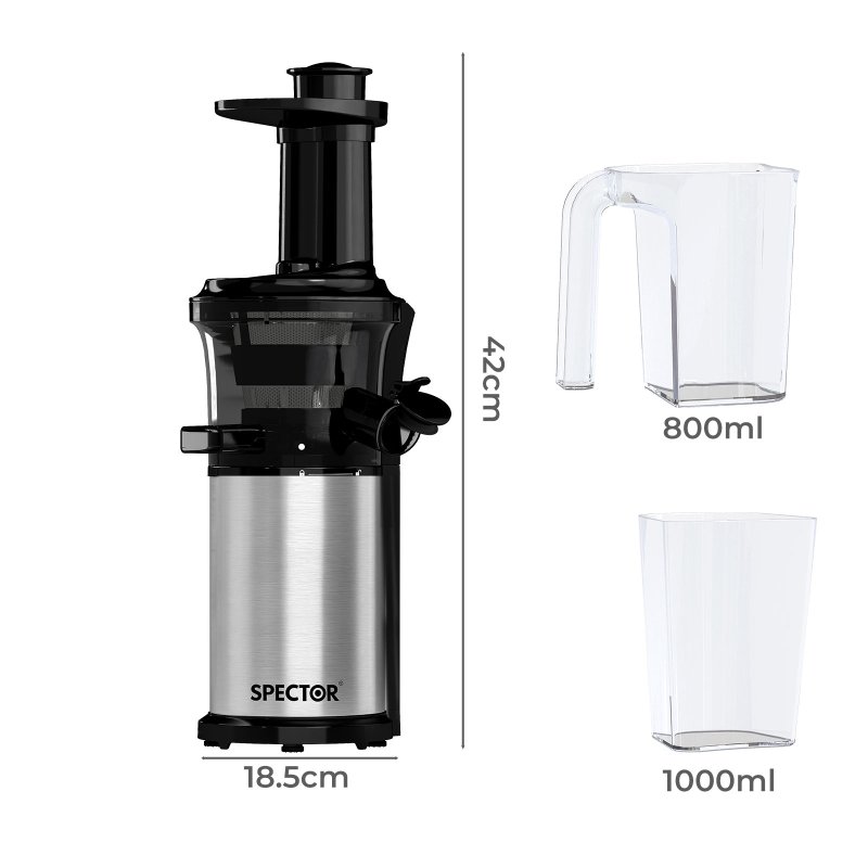 Spector Slow Juicer Cold Press Juice Extractor Quiet Easy Clean Household Black