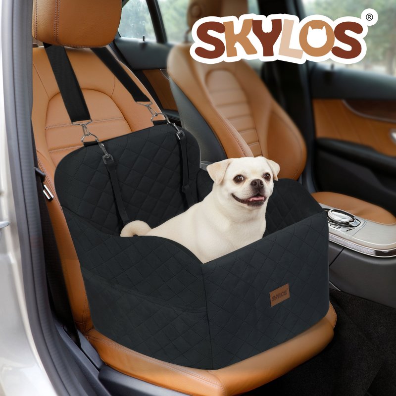 Skylos Dog Booster Car Seat Portable Pet Puppy Travel Carrier Bed Basket Black