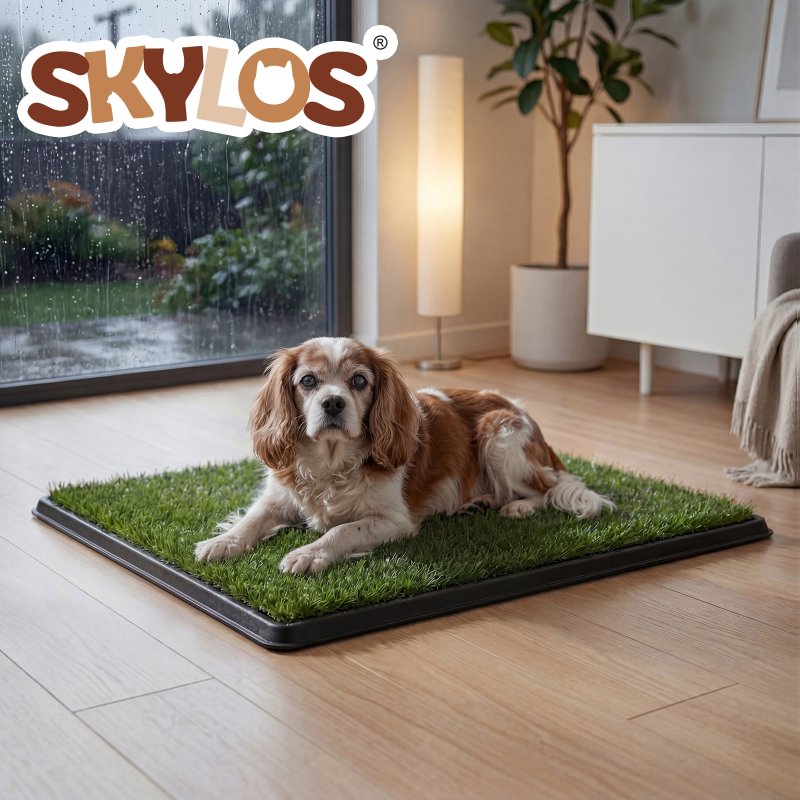 Skylos Dog Potty Tray Artificial Grass Puppy Toilet Trainer Indoor Pet Pee Pad