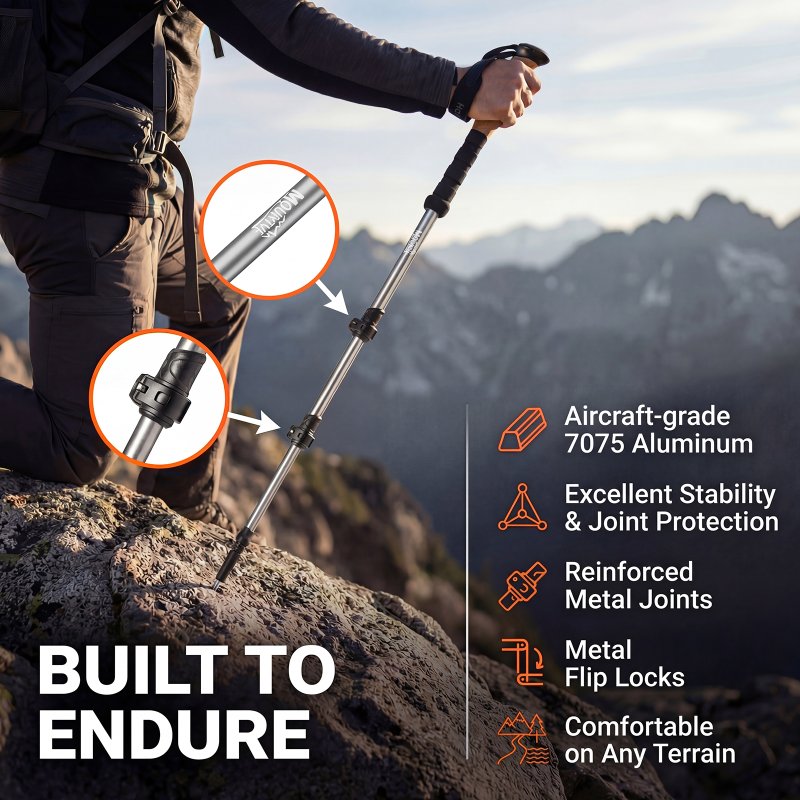 Mountview Trekking Poles Aluminum 7075-T6 Lightweight Hiking Sticks 2 PCS