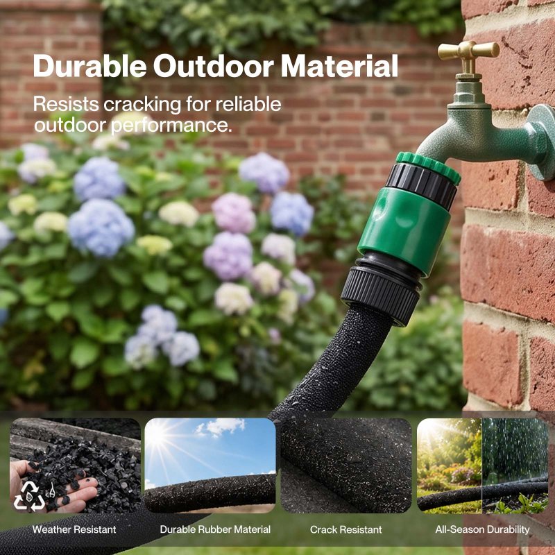 Traderight Soaker Hose 50m Drip Irrigation Deep Root Watering For Gardens Black