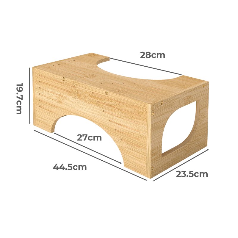 Levede Bamboo Squatty Potty Squatting Toilet Poop Stool Bathroom Non-Stick